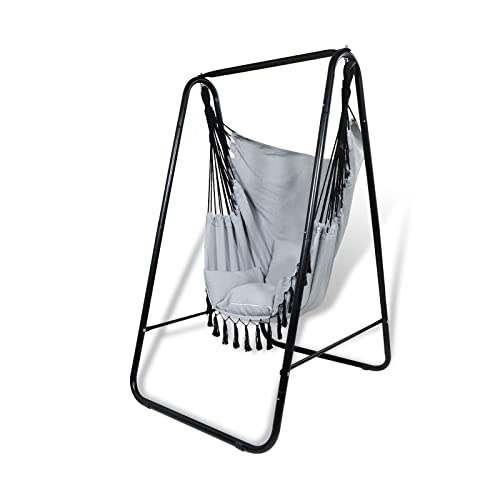 Cadeira Suspensa CCLIFE com Suporte (Cinzento - Aço) CCLIFE - Móveis de exterior - suspensa, cinzento, aço