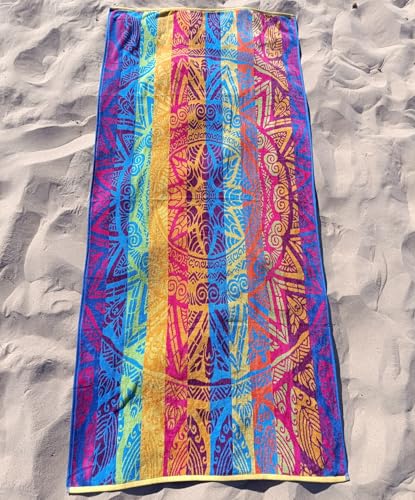 Toalha de Praia Grande com Estampado Dhestia Home Mandala (90 x 190 cm) Dhestia Home - Toalhas - 90x190 cm, algodão natural, velour, étnico