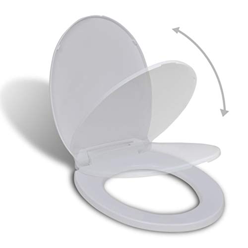 Tampa para Sanita Oval Vidaxl com Fecho Suave Branco vidaXL - Assentos de sanita e bidé - fecho suave, polipropileno, durável, fácil de limpar