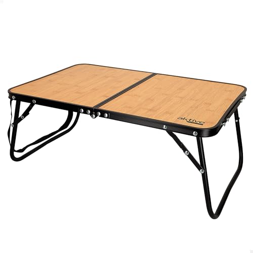 Mesa de Campismo AKTIVE Dobrável (Bambu - 80x50cm) AKTIVE - Mesas dobráveis - dobrável, bambu, 80x50cm