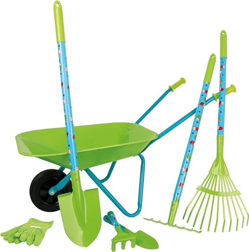 Brinquedo sobre rodas Small Foot Company Garden set | Verde Small Foot - Fingir jardim e jardim - jardinagem, pá, pára-grama, pá de empilhar