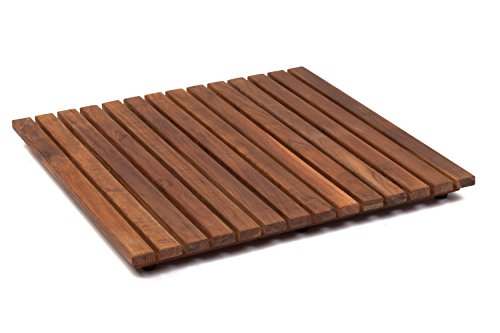 Toldo para Casa de Banho ASINOX (Castanho) ZENKOOI - Tapetes de banho - madeira, anti-deslizante, tacas de borracha, medida 50x50