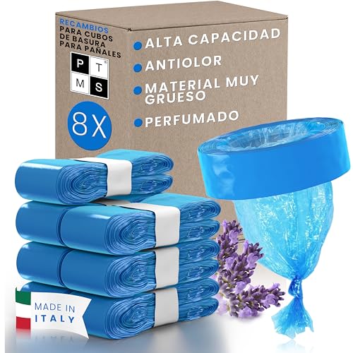 Recargas de Pote 8 Unidades PTMS (Compatível com Angelcare e Tommee Tippee) PTMS - Sacolas de lixo - compatível, tommee tippee, angelcare, 8 unidades