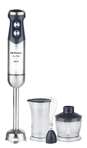 Varinha mágica Orbegozo 800W BT 2600 | Cinza, inox (Preparação de Alimentos a Frio) Orbegozo - Eletrodomésticos de cozinha - 800W, copo 800ml, picador 500ml, aço inoxidável