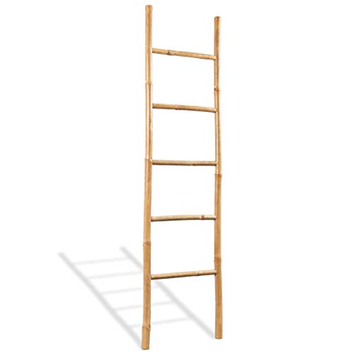 Toalheiro Escada VidaXL | 5 Degraus | Bambu | 150 cm vidaXL - Joias - 5 degraus, bambu, 150 cm