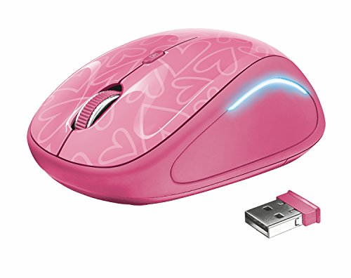 Rato TRUST YVI (Wireless - Produtiva - 1600 dpi - Rosa) Trust - Ratos e trackballs - wireless, 1600 dpi, iluminação LED, compacto