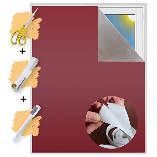 Pack 2 Telas Ecrãs para Janelas BLACKOUT Bordeaux Sunce24 - Tecidos - pack 2 telas, ecrãs para janelas, blackout bordeaux, poliéster, resistente calor uv, não absorve água