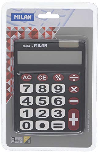 Calculadora MILAN 10 digitos (Preto - Pilhas) Milan - Calculadoras básicas - 10 dígitos, teclas grandes, rectificação, celular solar, apagado automático