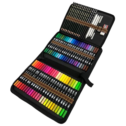 Conjunto de Marcadores e Canetas Fineliner Majoart - Kits de desenho e pintura - conjunto, marcadores, canetas, fineliner