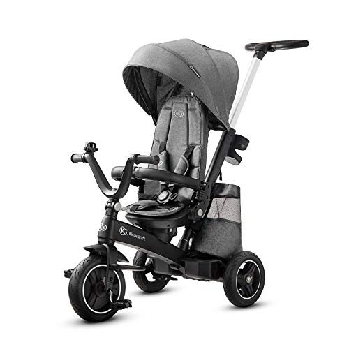 Triciclo KINDERKRAFT 5 em 1 Easytwist Platinum KINDERKRAFT - Veículos de passeio - 5 em 1, 9 meses, rodas giratórias, barra de segurança