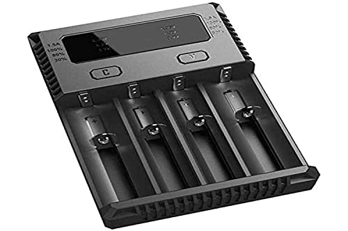 Carregador de Bateria NIITECRO New I4 (Preto) Nitecore - Carregadores de bateria de uso geral - interior, bateria recarregável, caixa preta, led duplo