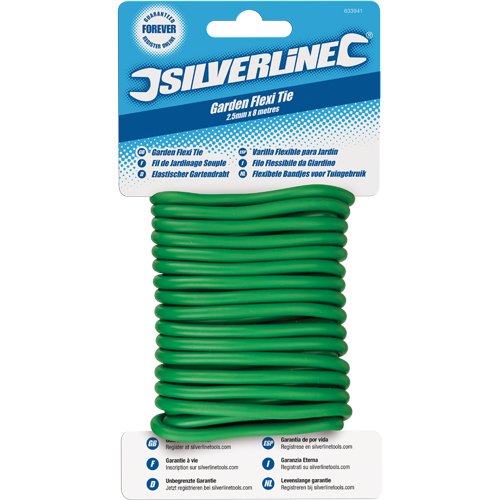 Corda de arame plastificado para jardim SILVERLINE 868820 Silverline - Gaiolas e suportes para plantas - resistente à geada, 30 m, preto e branco