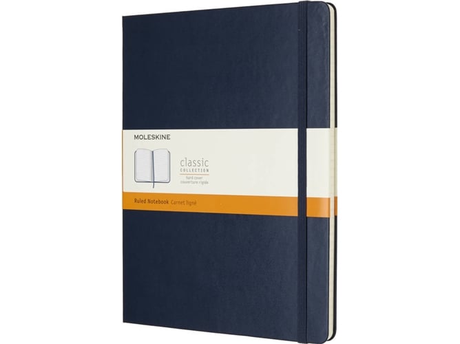 Caderno Liso Moleskine Hardcover Azul Marinho Moleskine - Cadernos e bloco de notas - capa de cartão, elástico, papel sem ácidos, design clássico