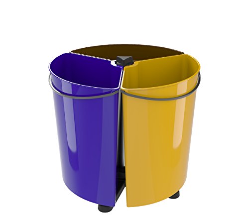 Caixote do Lixo ECOBIN 3X11.7L (Castanho - Plástico) Eco Bin Spin - Lixeiras e cestos de lixo - eco, 3x11.7l, castanho, plástico