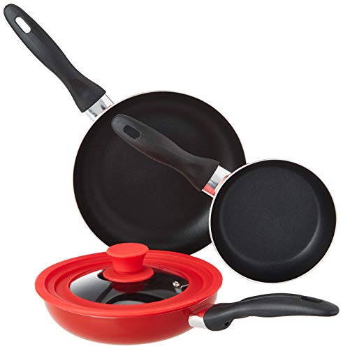 Conjunto de Panelas Tefal Ingenius (Alumínio) San Ignacio - Frigideiras e panelas de fritar - alumínio, antiaderente, preto/vermelho