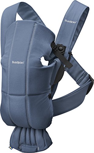 Baby Björn Blue Vintage Cotton Mini Carrier BabyBjörn - Móveis para bebês e crianças pequenas - mini-carrier, crianças menores de 1 ano, 10 kg, fixação segura