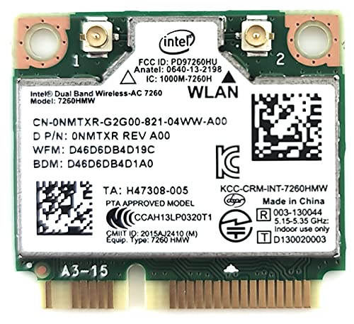 placa de rede Intel Dual Band Wireless-AC 7260 Wi-Fi Interno (Rede) Intel - Placas e adaptadores de rede - dual-band, wireless-ac, M.2, 867 mbit/s