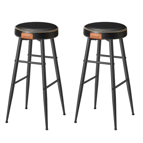Conjunto de 2 Bancos de Bar EKHO Preto (76.5x41x43cm) VASAGLE - Eletrodomésticos - 2 bancos, bar, preto, 76.5x41x43cm