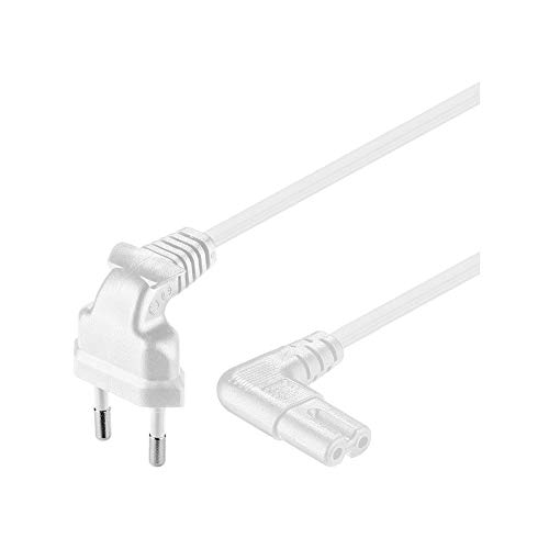 Cabo de Energia ICOC 02-NC-ANGW (0.75m - Branco) Wentronic - Adaptadores de energia e carregadores - 0.75m, CEE7/16, c7 coupler, angular, branco
