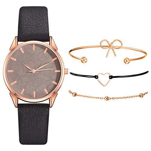 Conjunto Relógio e Pulseira para Mulher POLP Belleza - Relógios - luxo, aço inoxidável, preto/prata, conjunto