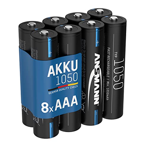 Pilhas Recarregáveis ANSMANN 1025-0010 (8 unidades) Ansmann - Baterias de uso geral - 1,5v, 1050mah, 48V, AAA