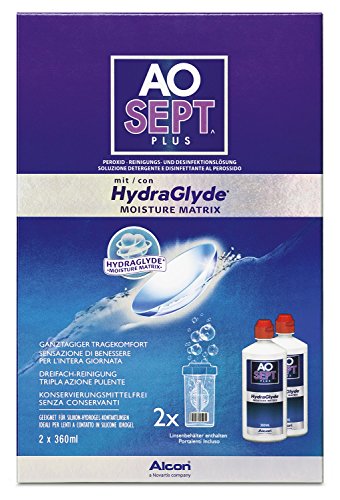 Limpador de Dentes AOSEPT Plus com Hidroglide 2x360ml Aosept - Óculos de grau - hidroglide, 360 ml