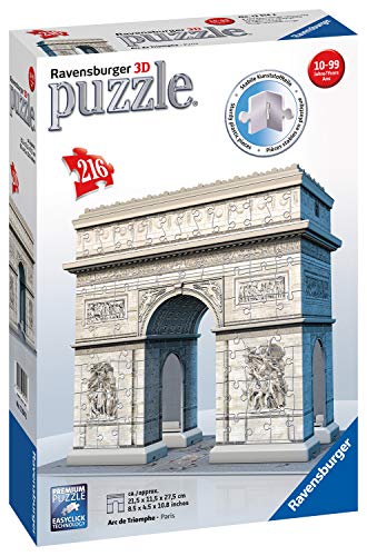 Puzzle 3D RUNANDRAKE Arco do Triunfo (Idade Mínima: 10 - 216 Peças) Ravensburger - Quebra-cabeças de encaixar - puzzle 3d, arco do triunfo, madeira, plástico, 216 peças