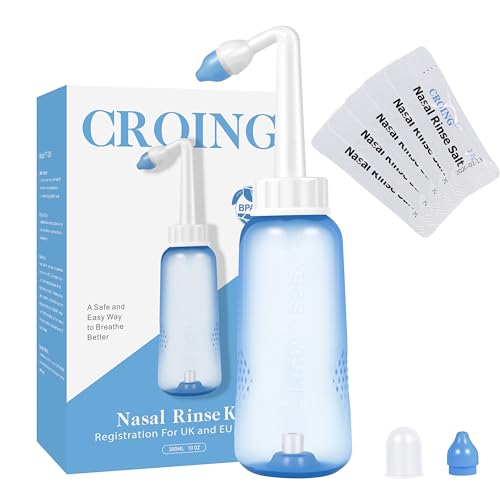 CROING Neti Pot Conjunto de 1 Garrafa e 40 Embalagens de Sal XIAMEN CHEERING INDUSTRIAL CO.,LTD - Cuidados de saúde - garrafa, 40 embalagens, sal, fossas nasais