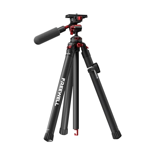 Tripé FREEWELL Traveler (Carbono - Altura Máxima: 75 cm) FREEWELL - Peças e acessórios para câmeras - carbono, inox, 75 cm, compatível smartphone