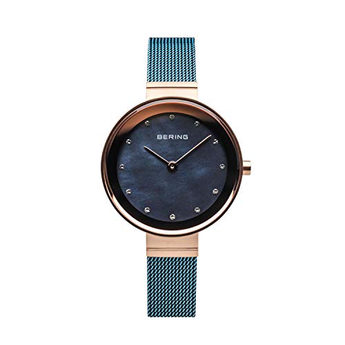 Relógio Bering 10128-368 | Aço inoxidável BERING - Relógios - inox, esfera preta, cinto couro, luz azul