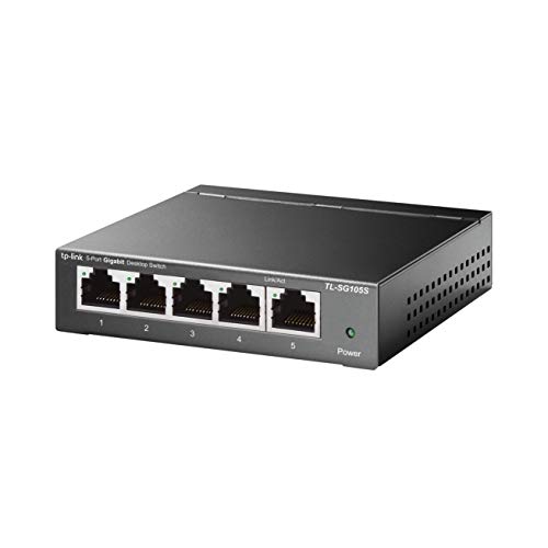 Switch TP-LINK TL-SG105S (5 Portas Gigabit) TP-Link - Concentradores e comutadores - 5 portas, gigabit, compartimento cabos, jumbo frames