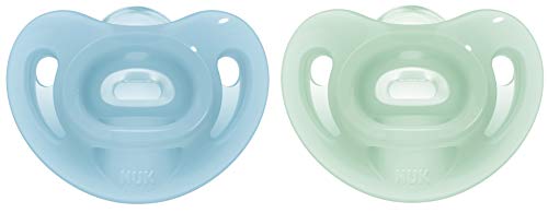 Chupeta NUK Silicone Sensitive Azul e Verde (2 Un) NUK - Chupetas e mordedores - silicone, sensitive, suave, flexível