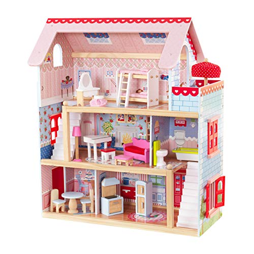 Casa de Bonecas KIDKRAFT Chelsea House (Idade Mínima: 3) KIDKRAFT - Casa de bonecas - 2 andares, janela, porta, quarto com cama
