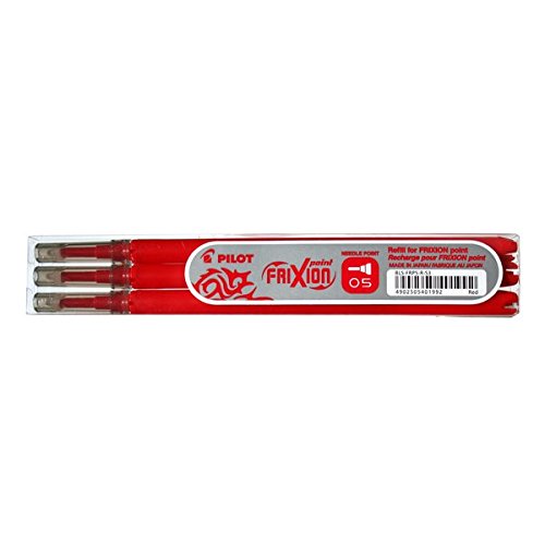 Caneta Frixion Ponta Vermelho 3 Unidades PILOT Pilot - Tinta e recargas de caneta - vermelho, 0,5 mm, 0,3 mm