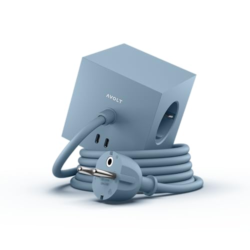 Extensão Elétrica AVOLT Cube (3 Tomadas - Tipo F) AVOLT - Fios e cabos elétricos - 3 tomadas, 2 USBs, 3000 W, proteção contra sobrecarga