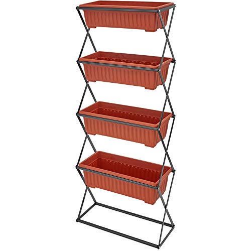 Vaso de Arranque TECTAKE Vertical Garden with 4 Planters TecTake - Móveis de exterior - arranque, jardim vertical, 4 plantadores