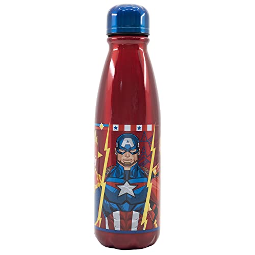 Garrafa Térmica MARVEL Capitão América (600 ml) Stor - Garrafas de engarrafamento - 600 ml, alumínio, capacidade térmica, design marvel