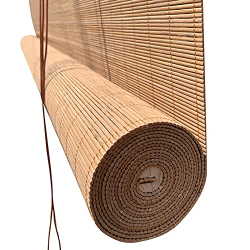 Estor de Bambu com Proteção UV 65% Ecrã de Privacidade Retrátil para Janelas e Portas 135X180 Cm JIAOLUN0123 - Persianas e cortinas - bambu, proteção UV, ecrã de privacidade, retrátil