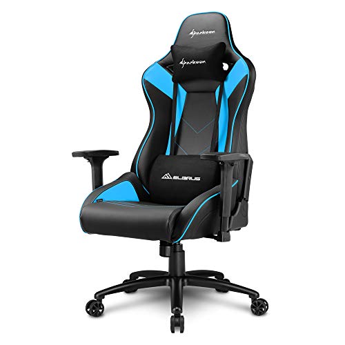 Cadeira Gaming SHARKOON Elbrus 3 (Até 150 kg - Elevador a Gás Classe 4 - Azul) Sharkoon - Cadeiras de jogos - gaming, até 150 kg, elevador a gás classe 4, azul