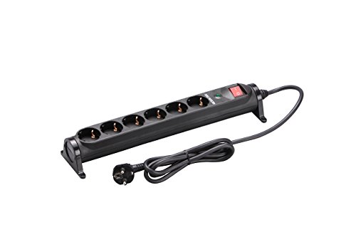 Extensão Elétrica ALLOCACOC PowerCube Original (6 Tomadas - Tipo F - 1.5m) unitec - Fios e cabos elétricos - 6 tomadas, proteção sobrecarga, interruptor on/off, 4 saídas F
