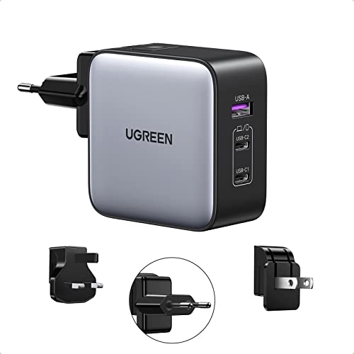Carregador UGREEN Nexode (65 W - USB-C - Preto) Ugreen Group Limited - Carregadores de bateria de uso geral - 65 W, usb-c, 3 portas usb, preto