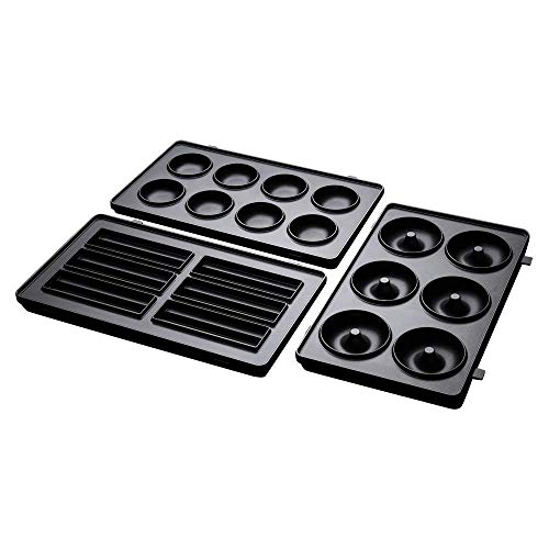 Conjunto de 3 placas para sandwicheria Russell Hobbs 25490-56 | Preto Russell Hobbs - Acessórios de ferros de waffle - sandwicheria, compatível, fácil de limpar, 3 peças