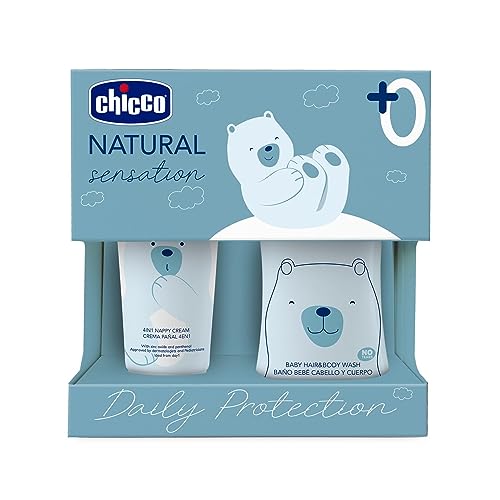 Chicco Conjunto de Higiene Natural Sensation (2 x 200ml) Artsana spa - Conjuntos de presente para bebê - higiene natural, 2 x 200ml, bebês a partir de 3 meses