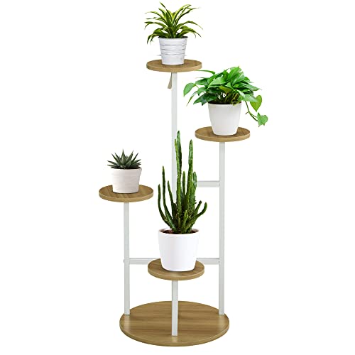 Estante de plantas Outsunny | 40x40x95.5 cm | Madeira natural Outsunny - Suportes para plantas - 40x40x95.5 cm, madeira natural