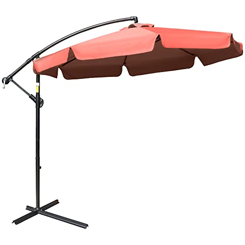 Guarda-Sol Outsunny | 265x265x250cm - Vermelho Outsunny - Móveis de exterior - 265x265x250cm, vermelho