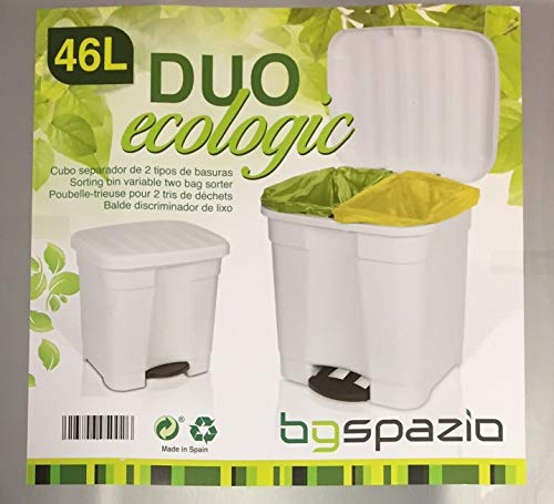 Caixote do Lixo SPACO ECOTEC 2 em 1 (Branco) SPAZIO - Lixeiras e cestos de lixo - ecotecnologia, 2 em 1, branco