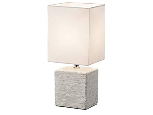Candeeiro de Mesa Reality Ping CERDÁ LIFE'S LITTLE MOMENTS LÚZETE - Luminárias - candeeiro, mesa, reality ping, cerda, luz, base cerâmica, tampa quadrada, tecido branco, lâmpadas e14, eficiência luminosa