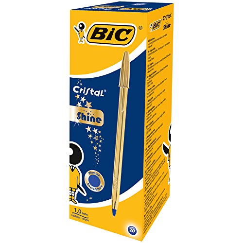 Esferográfica Bic Cristal Shine (Dourado - 0.7 mm) BIC - Canetas - dourado, 0.7 mm, design moderno, tinta de óleo