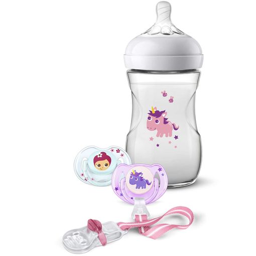 Biberão PHILIPS AVENT 260 Ml Fluxo Lento PHILIPS AVENT - Conjuntos de presente para bebê - anti-cólicas, tetinas macias, válvula amigável, ergonômico