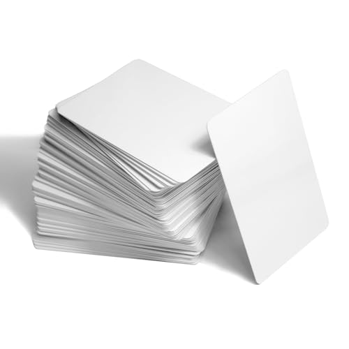 Cartões de PVC Branco 100 Unidades (Recondicionado Como Novo) MEMOFYND - Cartões de identificação em branco - pvc, branco, 100 unidades, impermeável